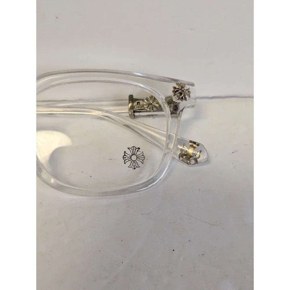 Chrome Hearts Clear Glasses Silver Cross Crystal Frames Eyewear 2273 53[]18-138